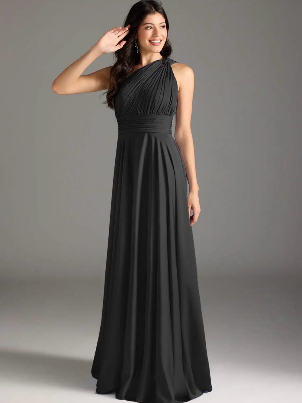 Charlize Black Maxi Dress - Azazie Atellier - Size 14